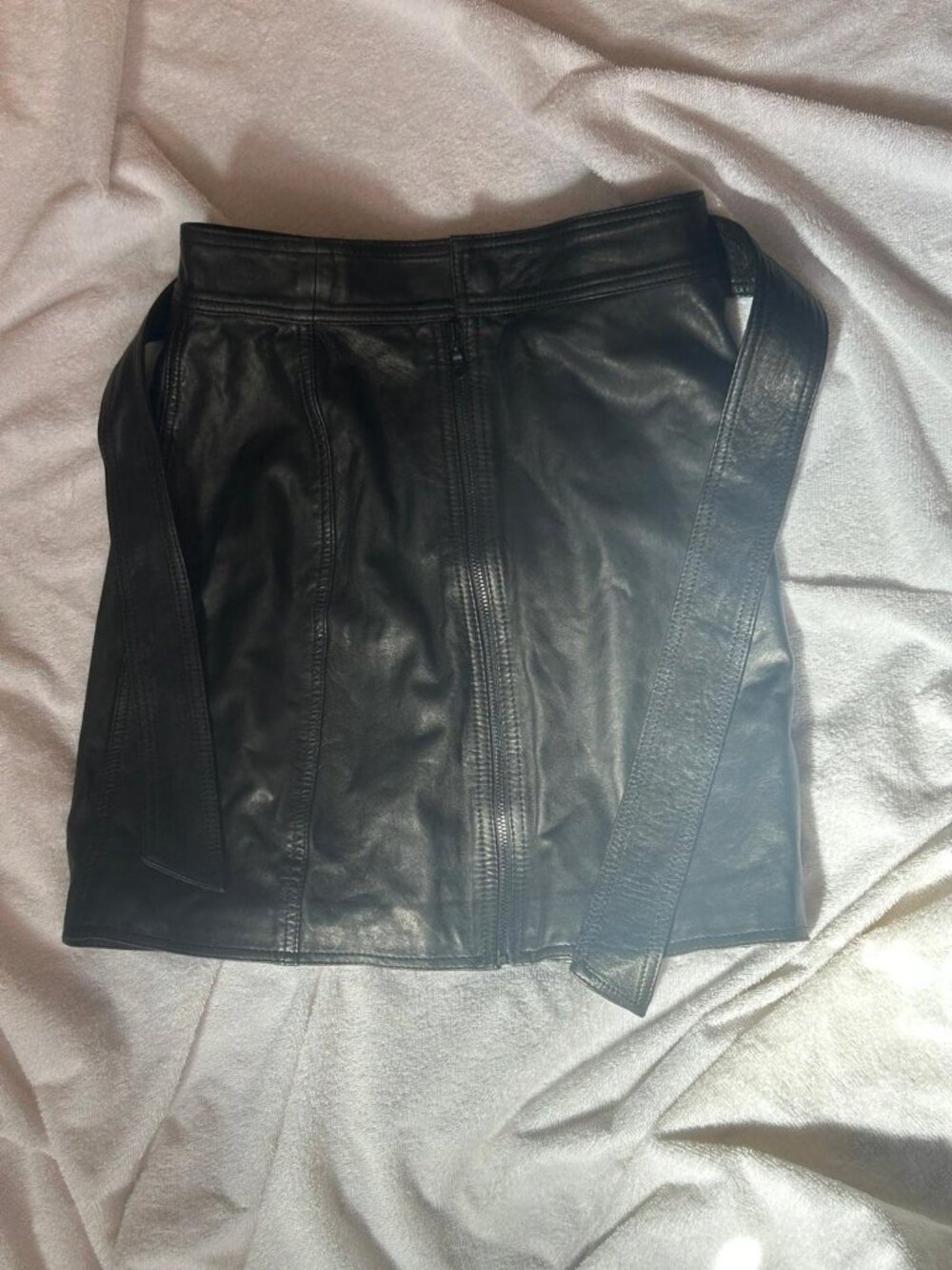 J Brand black lamb leather ‘Christa’ mini skirt